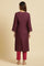 Purple Zari Embroidered Kurta