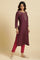 Purple Zari Embroidered Kurta