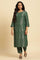 Green Rayon Jacquard Festive Kurta