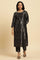 Black Rayon Jacquard Festive Kurta