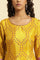 Yellow Geometric Printed A-Line Kurta