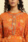 Orange Printed Festive A-Line Kurta