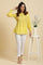 Yellow Embroidered Pintuck Top