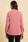 Pink Mandarin Collar Western Top