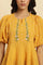 Yellow Peplum Top With Embroidered Yoke