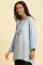 Powder Blue Top With Embroidered Yoke