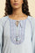 Powder Blue Top With Embroidered Yoke