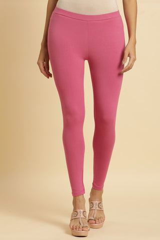 Pink Cotton Jersey Lycra Tights