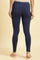 Ink Blue Cotton Jersey Lycra Tights