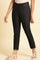 Black Silm Pants With Embroidered Border