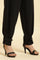 Black Straight Trouser With Button Tab On Hemline