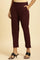 Wine Slim Fit Elasticated Western Pants