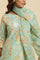 Light Green Floral Printed Kurta, Pants & Dupatta Set