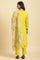 Lime Green Lace Work Kurta, Pants And Dupatta Set