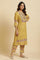 Yellow Floral Printed Kurta, Pants And Pink Dupatta Set