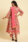 Red Chintz Gathered Kurta, Pants And Dupatta Set