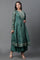 Green Layered Anakali Kurta And Slim Pant Set