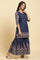 Blue Floral Printed Kurta, Sharara And Dupatta Set