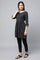 Black Dobby Fit And Flare Plus Size kurta