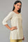 Beige Yarn-Dyed Plus Size kurta