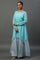 Blue Embellished Handkerchief Hemline Kurti & Skirt Set
