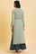 Green Embroidered Gillet & Tiered Dress Set