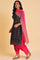 Navy Blue Festive kurta, Embroidered Salwar & Dupatta