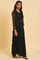 Black Festive Predrape Saree With Short Jacket