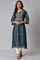 Teal Fusion A-Line kurta