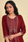 Red Mock Layer Printed kurta