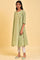 Green Mock Layered Embroidered kurta