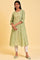 Green Mock Layered Embroidered kurta