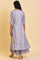 Purple Kota Layered Printed kurta