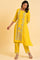 Yellow Glitter Printed A-Line kurta