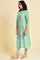 Light Green Glitter Printed Straight kurta