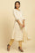 Ecru Embroidered Kurta With Asymmetrical Hemline