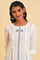 White Placement Print Dobby kurta