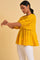 Yellow Embroidered Peplum Top