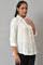 Ecru Shirt Collar Top