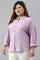 Light Purple Shirt Collar Plus Size Top