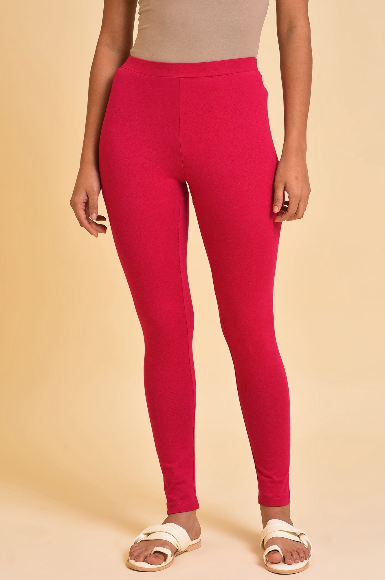 Pink Cotton Jersey Tights