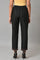 Black Slim Pants With Embroidery At Hemline