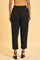 Black Yarn Dyed Fit Straight Pants