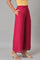 Pink Embroidered Plus Size Parallel Pants