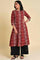 Dark Red A-Line kurta Set