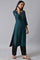 Teal Embroidered kurta Set