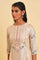 Beige Festive Asymmetric kurta Set