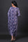 Blue Floral Printed kurta With Slim Pants And Kota Dupatta