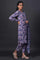 Blue Floral Printed kurta With Slim Pants And Kota Dupatta