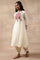 Aari Embroidered Flared kurta In Cotton Voile